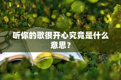 听你的歌很开心究竟是什么意思？