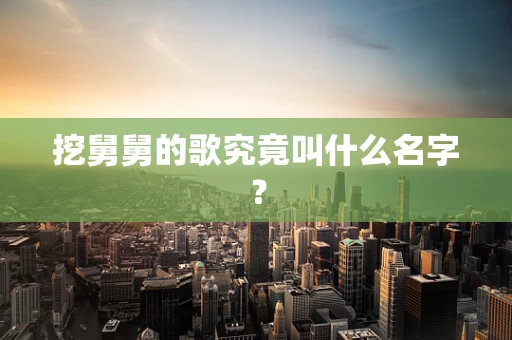 挖舅舅的歌究竟叫什么名字？