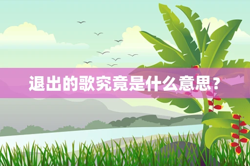 退出的歌究竟是什么意思？