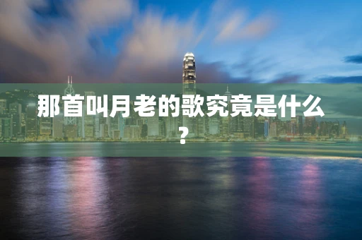 那首叫月老的歌究竟是什么？