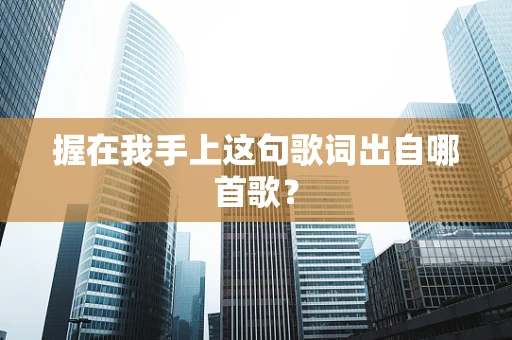 握在我手上这句歌词出自哪首歌？