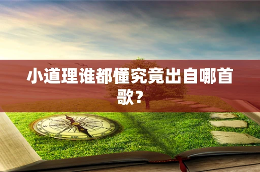 小道理谁都懂究竟出自哪首歌？