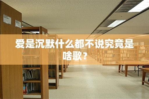爱是沉默什么都不说究竟是啥歌？