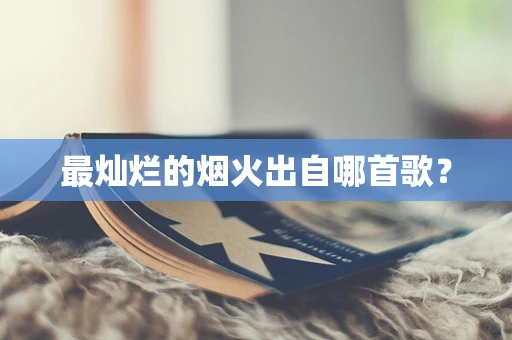 最灿烂的烟火出自哪首歌？