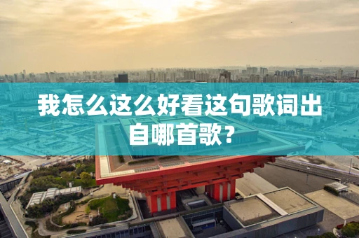 我怎么这么好看这句歌词出自哪首歌？